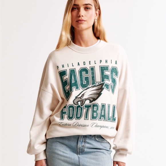 Philadelphia Eagles graphic oversized Sunday crew - Picture 2 of 11